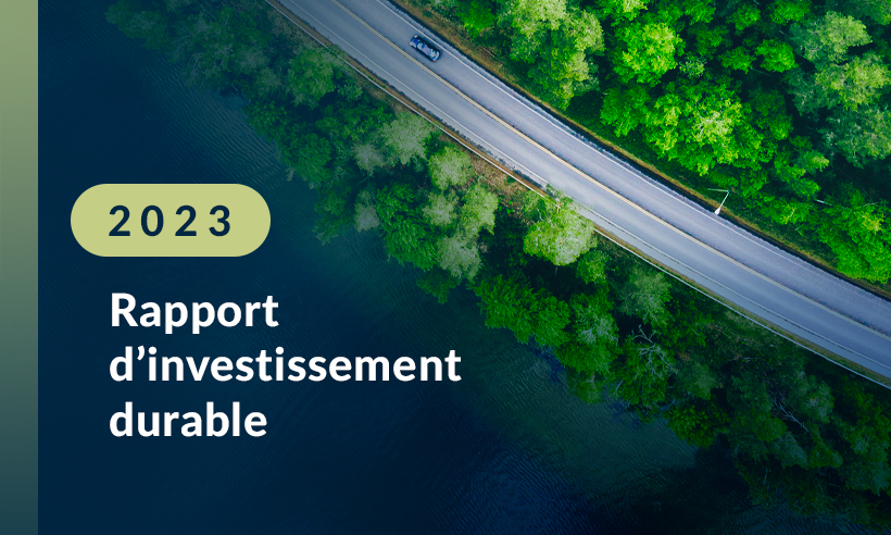Image d'une superbe forêt qui longe une parcelle de route sur le bord de la mer Rapport d’investissement durable 2023